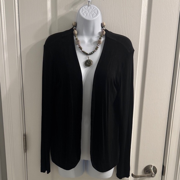 Classic Black Open-Front Cardigan - Picture 1 of 3